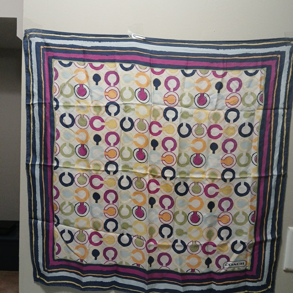 Coach Vintage Multicolor Silk Scarf
